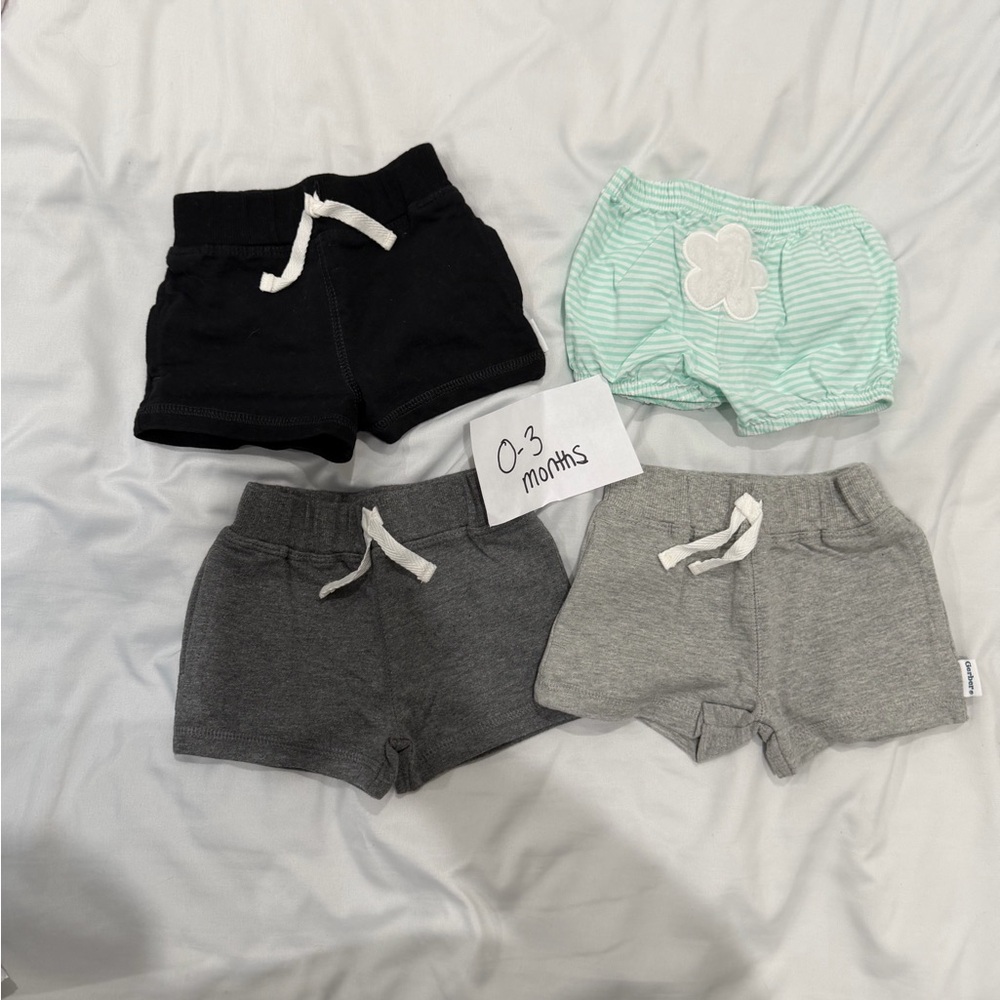4 PC- Baby boy 0-3 Month Bottoms Bundle